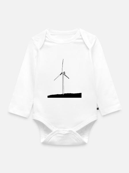 Windrad - Baby Bio-Langarm-Body - Weiß