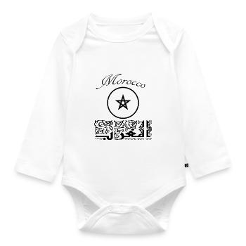 Morocco - Organic Longsleeve Baby Bodysuit - white - Front