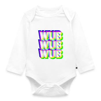 WUB WUB Dubstep Techno Rave Headbanger DJ Geschenk - Baby Bio-Langarm-Body - Weiß - Vorne
