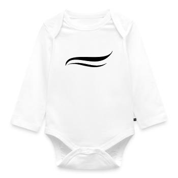 Curved lines decor - Organic Longsleeve Baby Bodysuit - white - Front