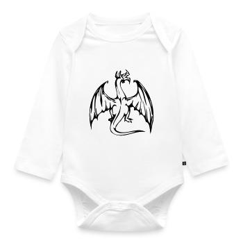 Dragon 002 - Baby Bio-Langarm-Body - Weiß - Vorne