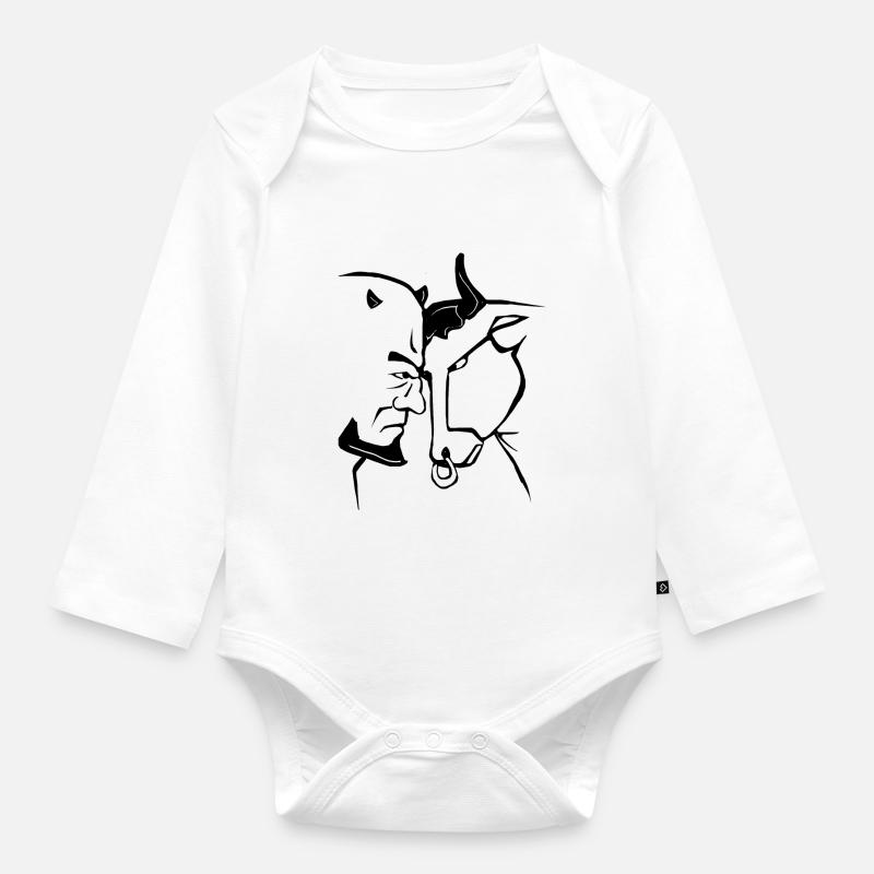 Taureau et diable - Body Bébé bio manches longues - blanc