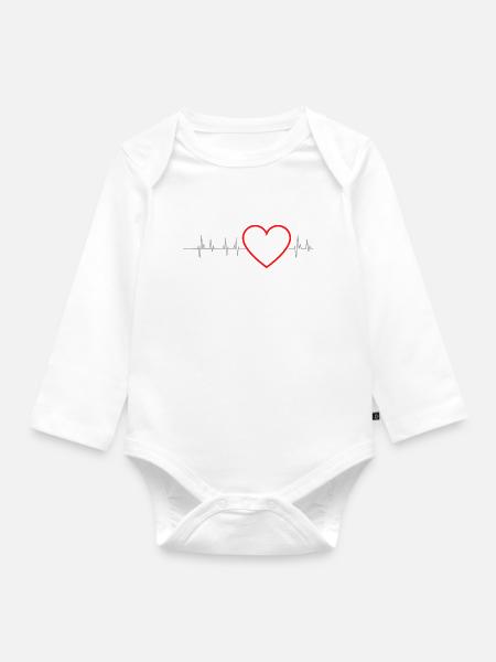 Flugzeug Plane Flieger Frequenz - Baby Bio-Langarm-Body - Weiß