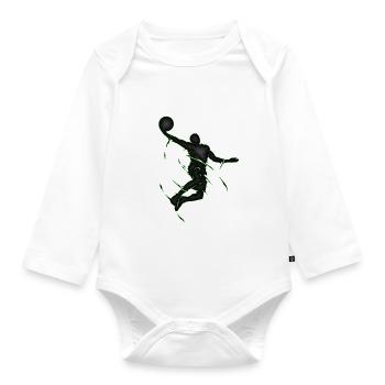 Dunking Basketball Geschenk Kunst Slamdunk - Baby Bio-Langarm-Body - Weiß - Vorne