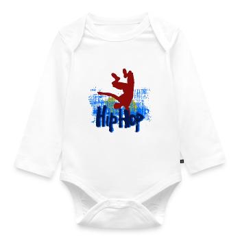Hip hop - Body Bébé bio manches longues - blanc - Devant