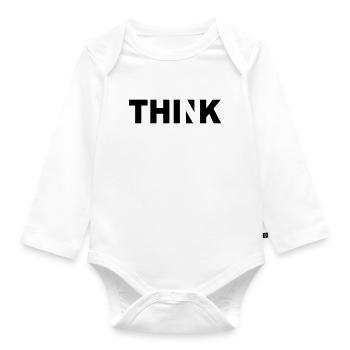 Think - Organic Longsleeve Baby Bodysuit - white - Front