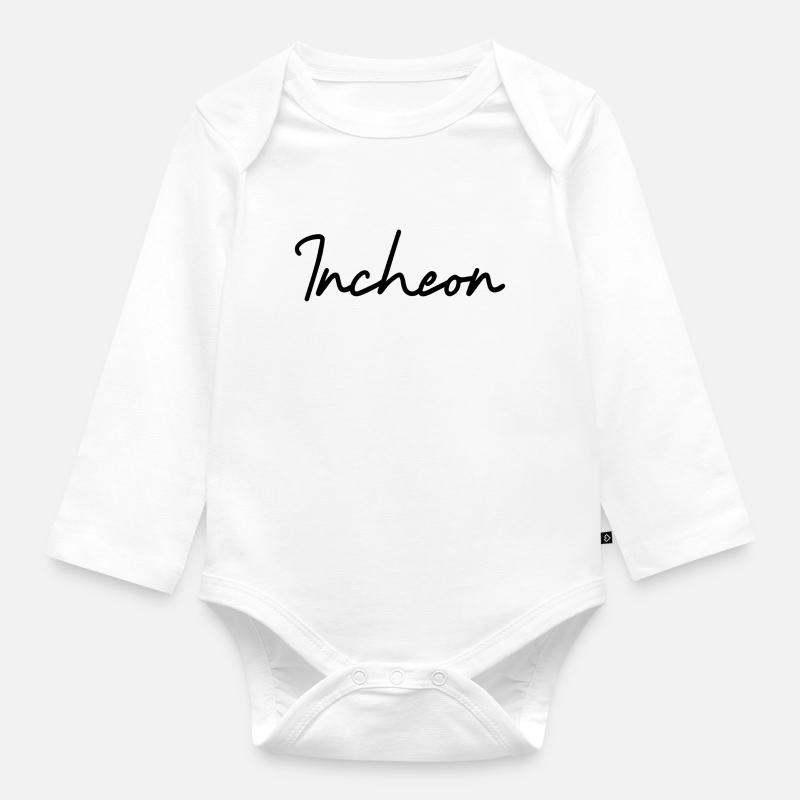 Incheon ville de Corée - Body Bébé bio manches longues - blanc
