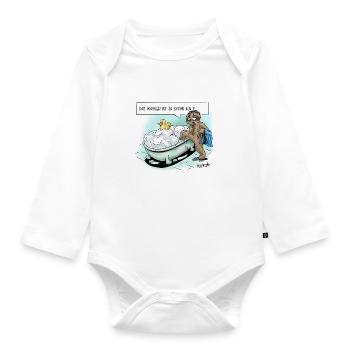 Eisbad Faultier - Baby Bio-Langarm-Body - Weiß - Vorne
