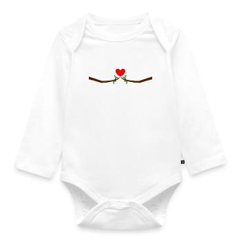 Saint-Valentin, Saint-Valentin, Saint-Valentin - Body Bébé bio manches longues - blanc - Devant