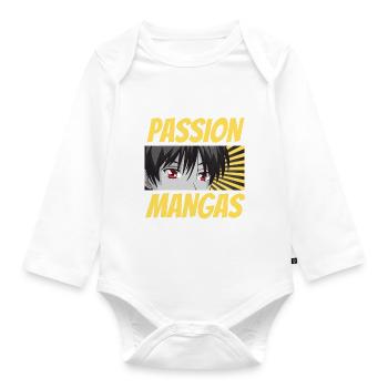 passion mangas - Body Bébé bio manches longues - blanc - Devant