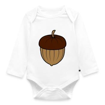 Eichel Nuss Design - Baby Bio-Langarm-Body - Weiß - Vorne