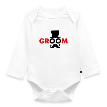 Groom - Organic Longsleeve Baby Bodysuit - white - Front