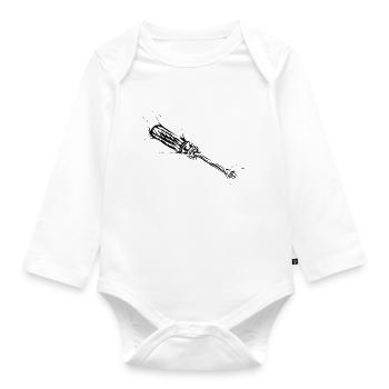 Craftsman screwdriver - Organic Longsleeve Baby Bodysuit - white - Front