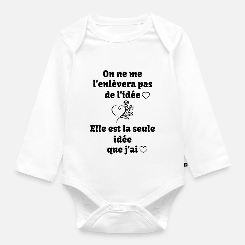 ma seule idée !! - Body Bébé bio manches longues - blanc