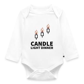 Candle light dinner of a trader - Baby Bio-Langarm-Body - Weiß - Vorne