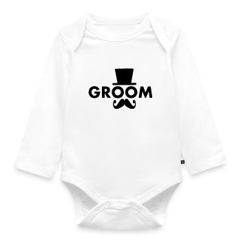 Groom - Organic Longsleeve Baby Bodysuit - white - Front
