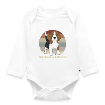 Best Beagle Dad Ever Puppy Dog Dad - Organic Longsleeve Baby Bodysuit - white - Front
