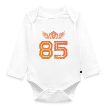 85 Couronne numérique - Body Bébé bio manches longues - blanc - Devant