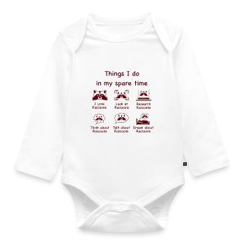 Amateurs de raton laveur (marron) - Body Bébé bio manches longues - blanc - Devant