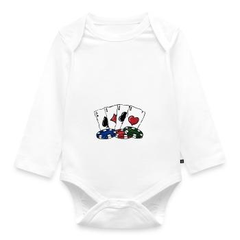 J’aurais frappé ce casino Poker Gambling Poker Player - Body Bébé bio manches longues - blanc - Devant