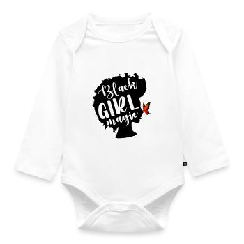 Black Girl Magic Black Woman Black Lives Matter - Organic Longsleeve Baby Bodysuit - white - Front