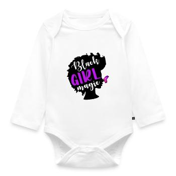 Black Girl Magic Black Woman Black Lives Matter - Organic Longsleeve Baby Bodysuit - white - Front