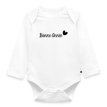 BONNE ANNEE. SAINT SYLVESTRE. NOUVELLE ANNÉE - Body Bébé bio manches longues - blanc - Devant