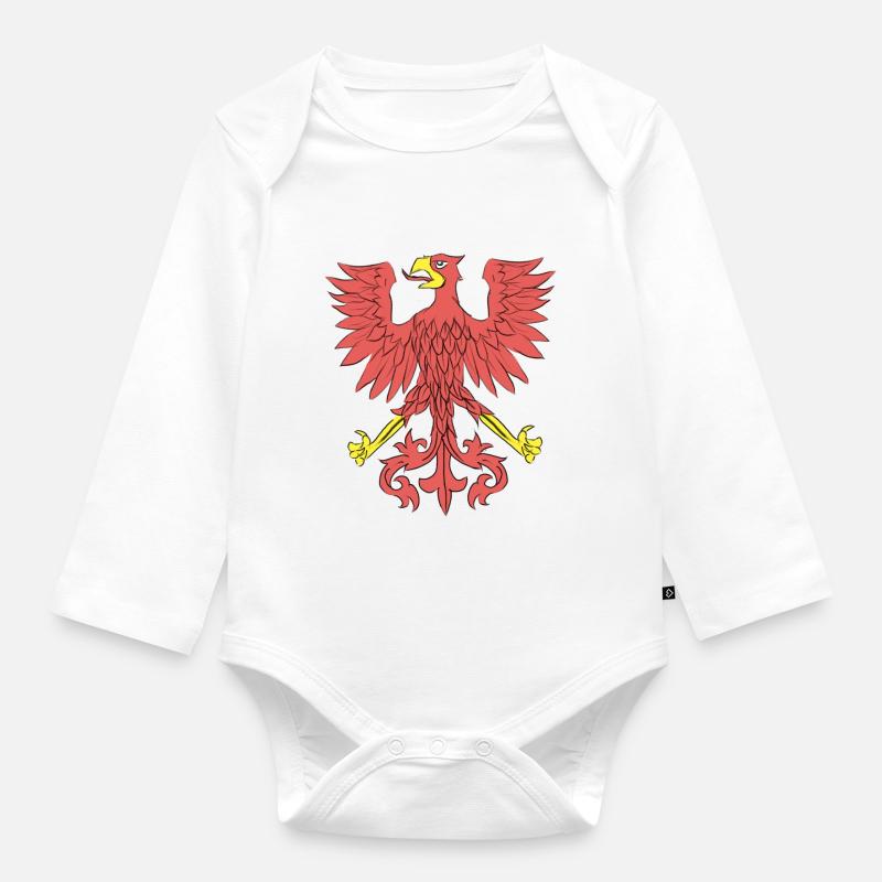Emblem Polish eagle - Organic Longsleeve Baby Bodysuit - white