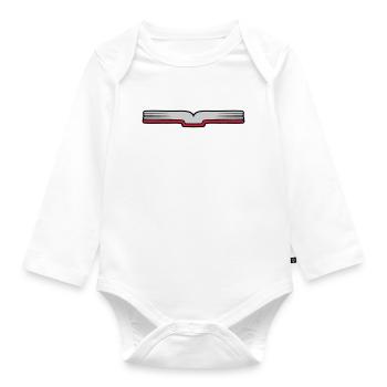 Open book Pages open - Organic Longsleeve Baby Bodysuit - white - Front