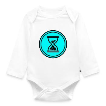 Sanduhr Symbol - Baby Bio-Langarm-Body - Weiß - Vorne