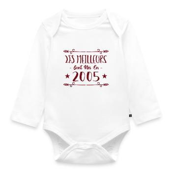 Les meilleurs sont nés en 2005 - Body Bébé bio manches longues - blanc - Devant