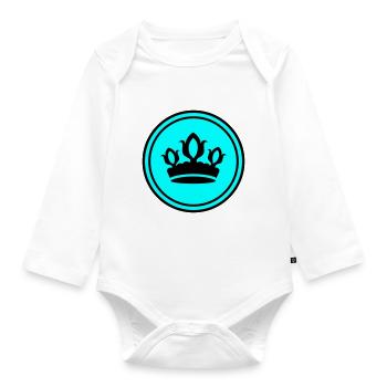Krone Silhouette - Baby Bio-Langarm-Body - Weiß - Vorne