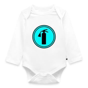 Fire extinguisher symbol - Organic Longsleeve Baby Bodysuit - white - Front