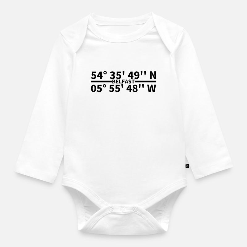 Coordonnées de Belfast - Body Bébé bio manches longues - blanc