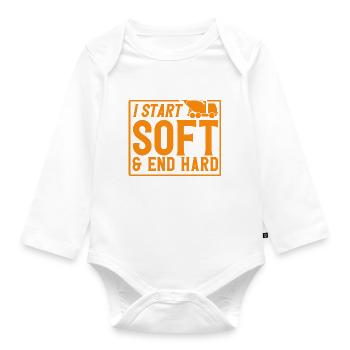 Reinforced concrete builder concrete builder concrete mixer gift - Organic Longsleeve Baby Bodysuit - white - Front