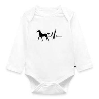 Pferd - EKG - Baby Bio-Langarm-Body - Weiß - Vorne