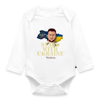 Ukraine North Dakota - Organic Longsleeve Baby Bodysuit - white - Front