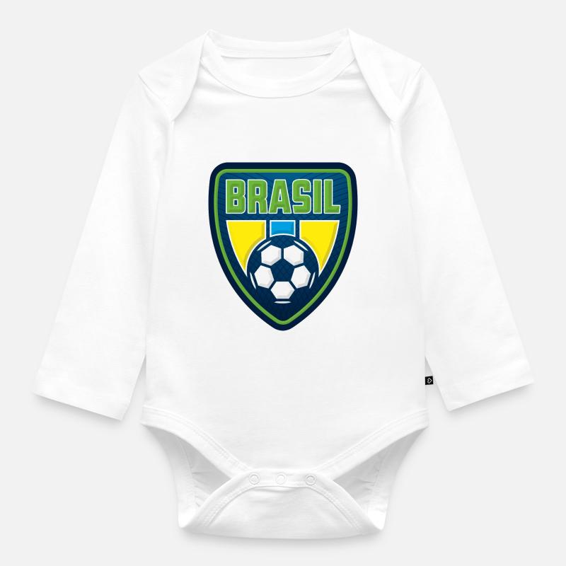 brasil - Baby Bio-Langarm-Body - Weiß