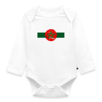 Maroc Drapeau Marocain - Body Bébé bio manches longues - blanc - Devant