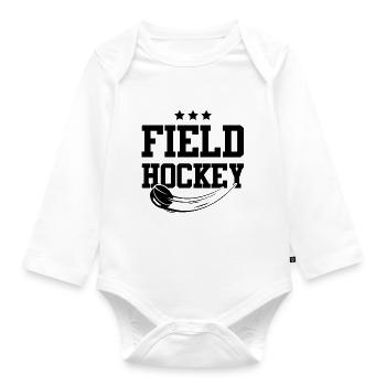 Field Hockey Sports - Organic Longsleeve Baby Bodysuit - white - Front