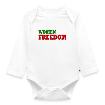 Women life freedom - Baby Bio-Langarm-Body - Weiß - Vorne
