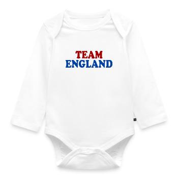Team england - Body Bébé bio manches longues - blanc - Devant