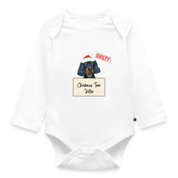 Weihnachtsbaum Umschubser Gordon Setter - Baby Bio-Langarm-Body - Weiß - Vorne