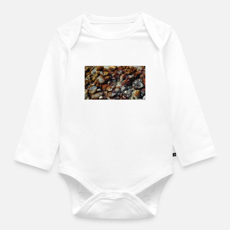 Minéraux - Body Bébé bio manches longues - blanc