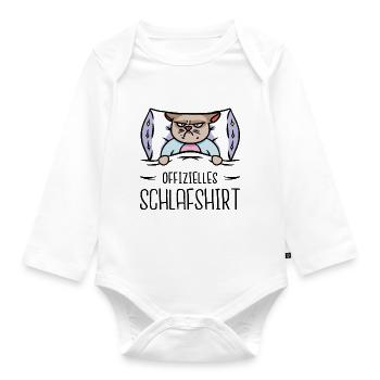 Feierabend Wochenende Langschläfer Schlafmütze - Baby Bio-Langarm-Body - Weiß - Vorne