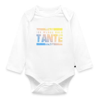 Ich werde Bald Tante - Baby Bio-Langarm-Body - Weiß - Vorne