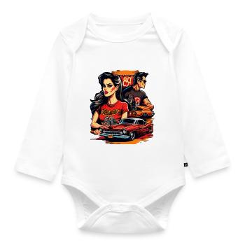 VALEEWEAR - A brutal pair in retro style - Organic Longsleeve Baby Bodysuit - white - Front
