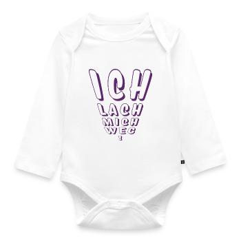Komiker, Lachen, Lacher, Karneval, Witz + Comedy - Baby Bio-Langarm-Body - Weiß - Vorne