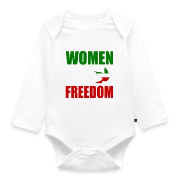 Women life freedom - Organic Longsleeve Baby Bodysuit - white - Front