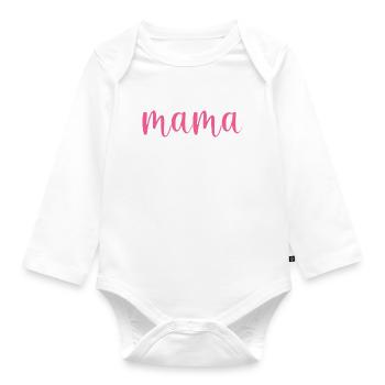 Maman - Body Bébé bio manches longues - blanc - Devant